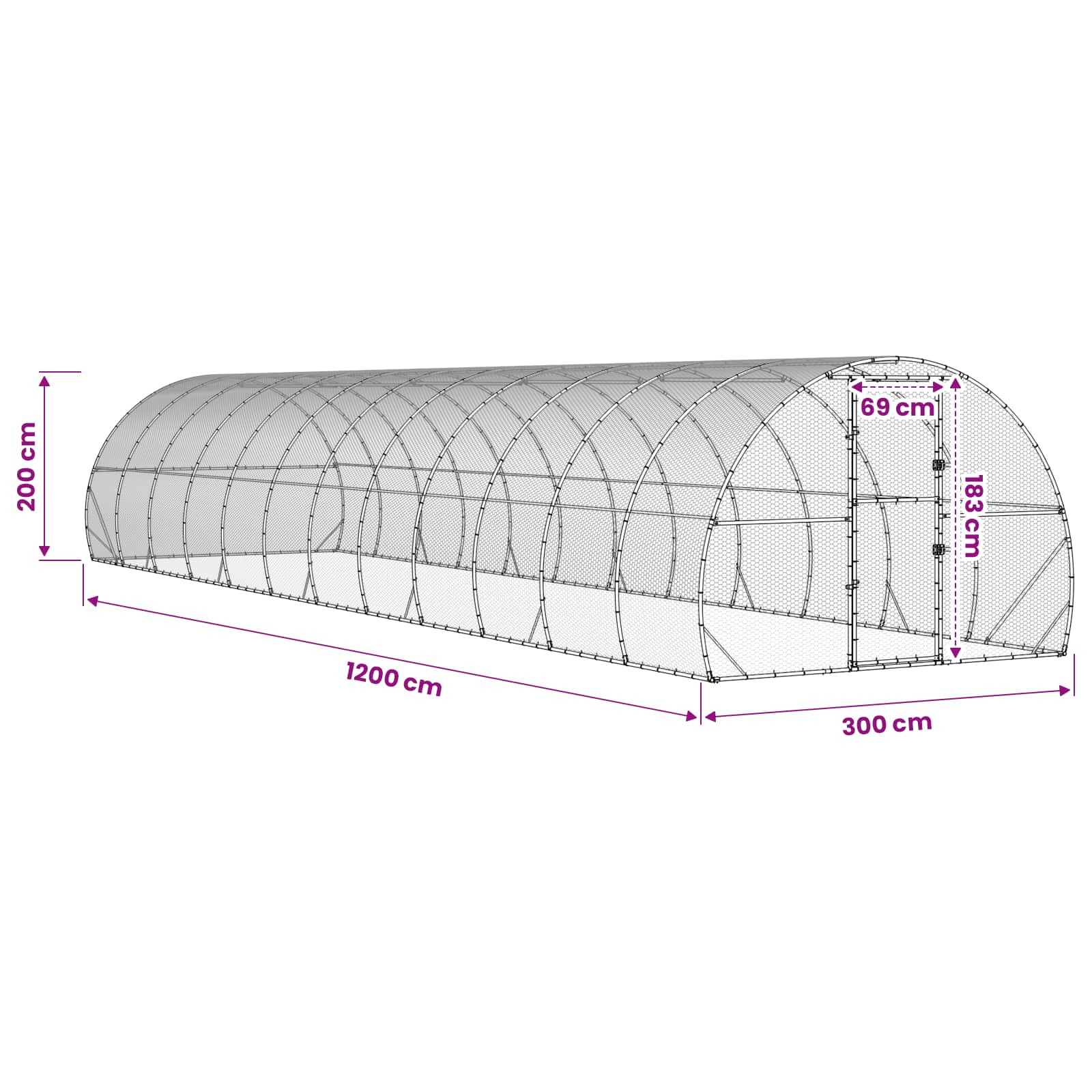 Κοτέτσι Ασημί 1200 x 300 x 200 cm Γαλβανισμένος Χάλυβας - Pakobazaar