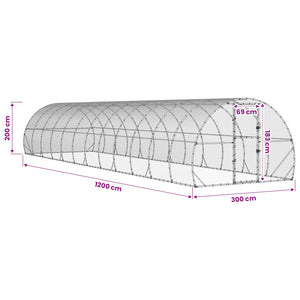 Κοτέτσι Ασημί 1200 x 300 x 200 cm Γαλβανισμένος Χάλυβας - Pakobazaar