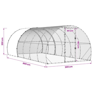 Κοτέτσι Ασημί 600 x 300 x 200 cm Γαλβανισμένος Χάλυβας