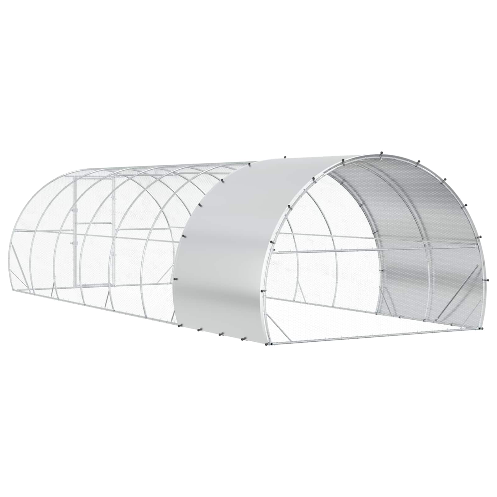 Κοτέτσι Ασημί 800 x 300 x 200 εκ. Γαλβανισμένος Χάλυβας