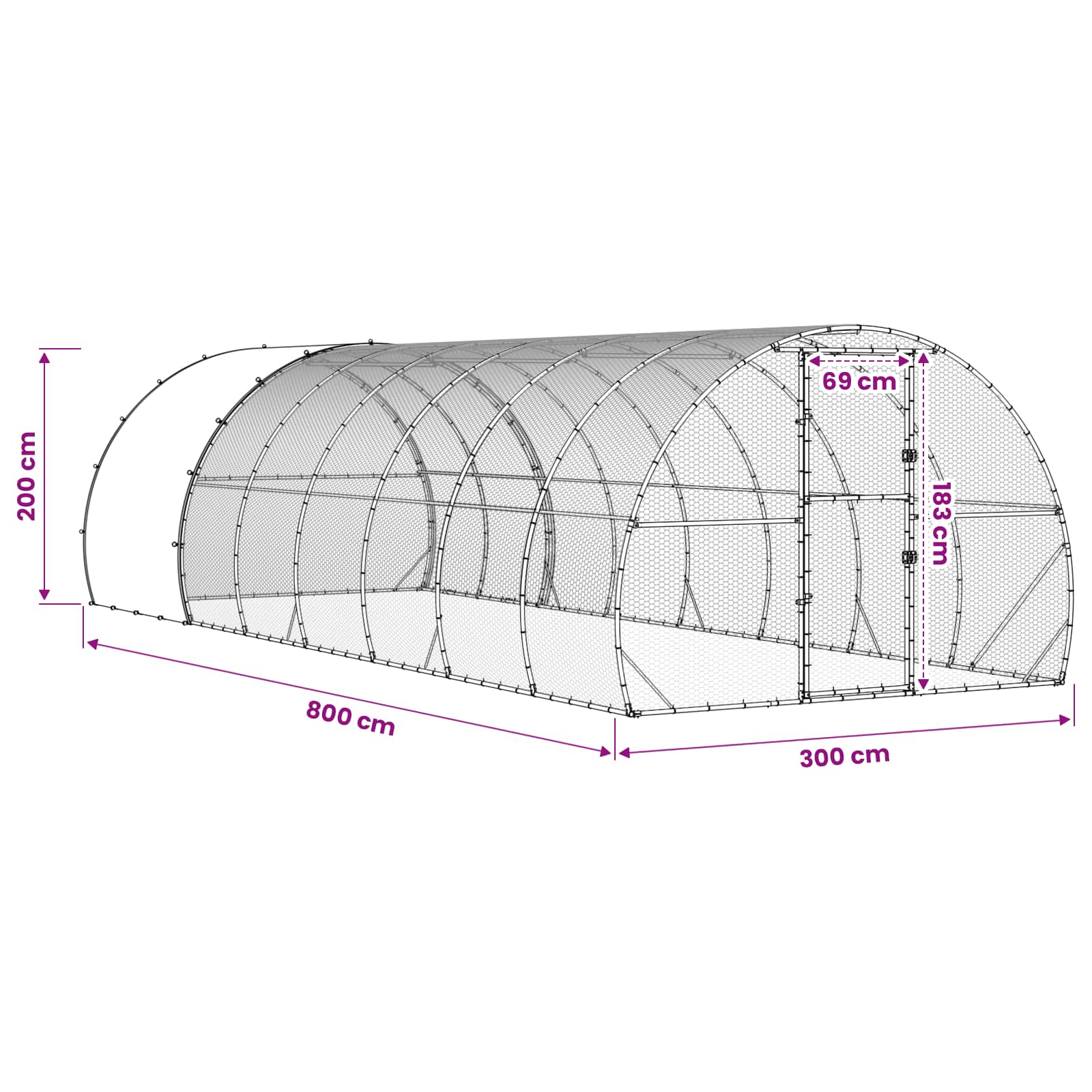 Κοτέτσι Ασημί 800 x 300 x 200 εκ. Γαλβανισμένος Χάλυβας