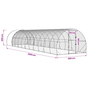 Κοτέτσι Ασημί 1200 x 300 x 200 cm Γαλβανισμένος Χάλυβας
