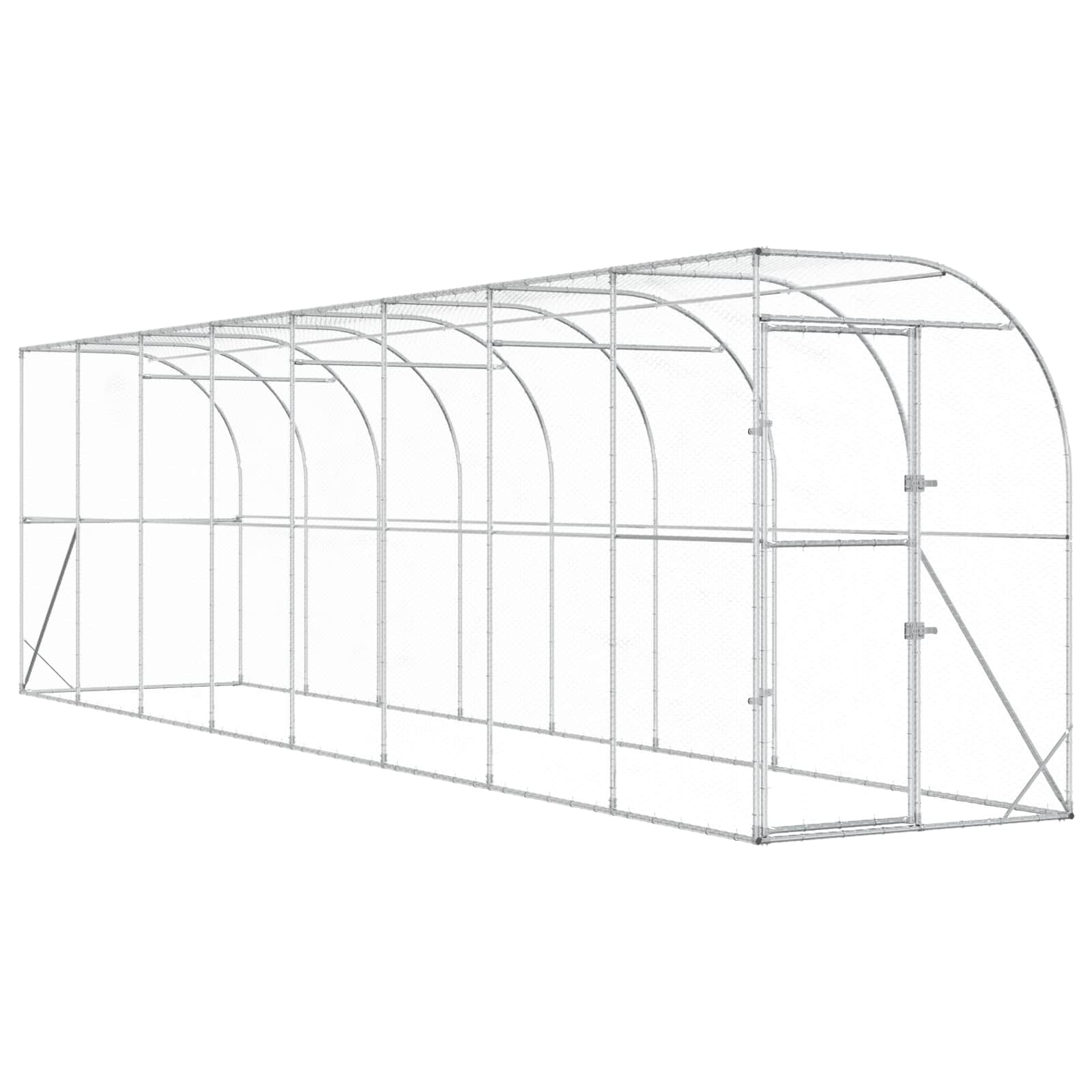 Κλουβί Κοτόπουλων κατά του Τοίχου Ασημί 600 x 150 x 215 εκ.