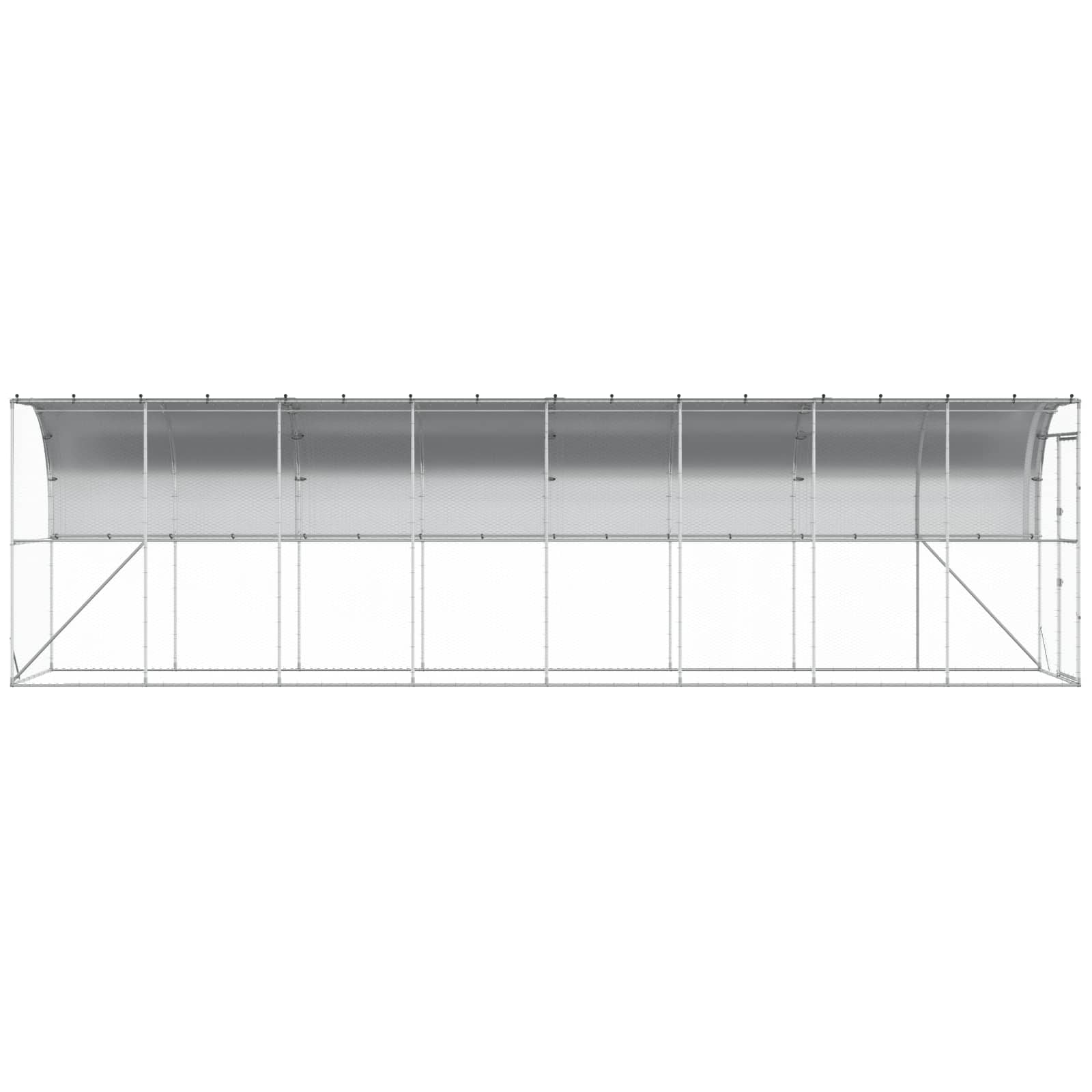 Κλουβί Κοτόπουλων κατά του Τοίχου Ασημί 600 x 150 x 215 εκ. - Pakobazaar