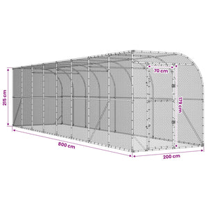 Κλουβί Κοτόπουλων κατά του Τοίχου Ασημί 600 x 150 x 215 εκ. - Pakobazaar