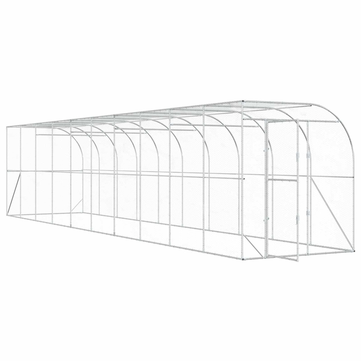 Κλουβί Κοτόπουλων κατά του Τοίχου Ασημί 600 x 150 x 215 εκ. - Pakobazaar