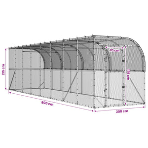 Κλουβί Κοτόπουλων κατά του Τοίχου Ασημί 600 x 150 x 215 εκ.