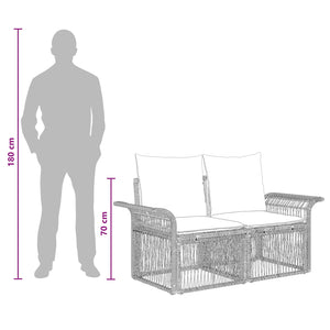 Σετ Καναπέ Κήπου 7 pcs Μαύρο συνθετικό ρατάν - Pakobazaar