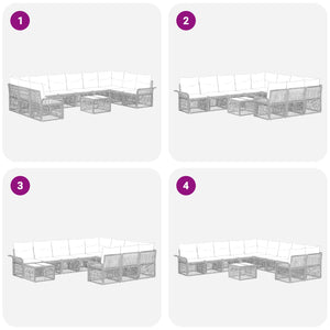 Σετ Καναπέ Κήπου 11 pcs Μαύρο συνθετικό ρατάν - Pakobazaar