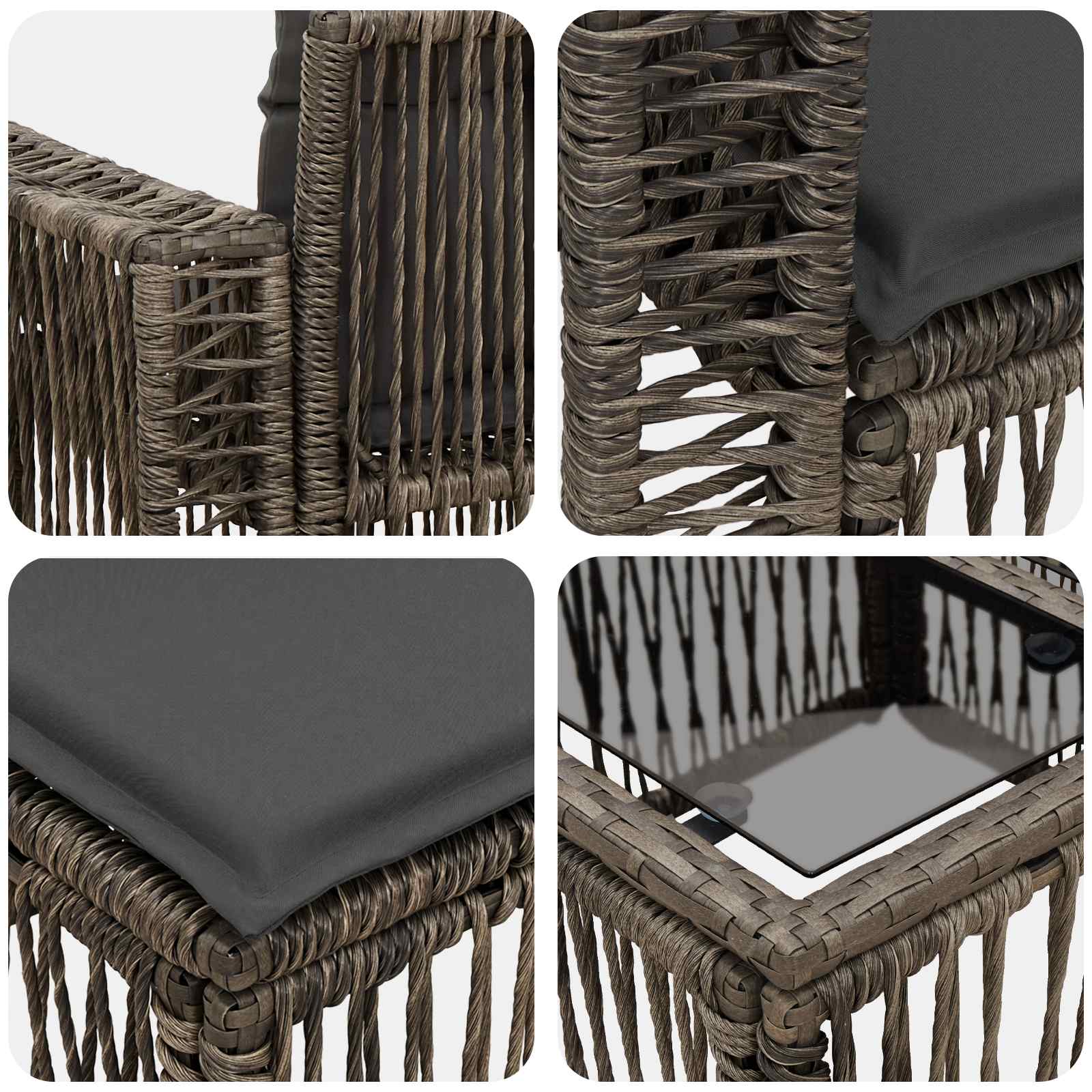 Σετ Καναπέ Κήπου 7 τμχ. Γκρι συνθετικό ρατάν