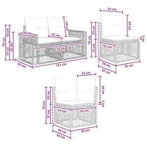 Σετ Καναπέ Κήπου 7 τμχ. 7-Αριθμός καθισμάτων