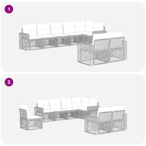 Σετ Καναπέ Κήπου 8 pcs Γκρι και Σκούρο Γκρι συνθετικό ρατάν - Pakobazaar