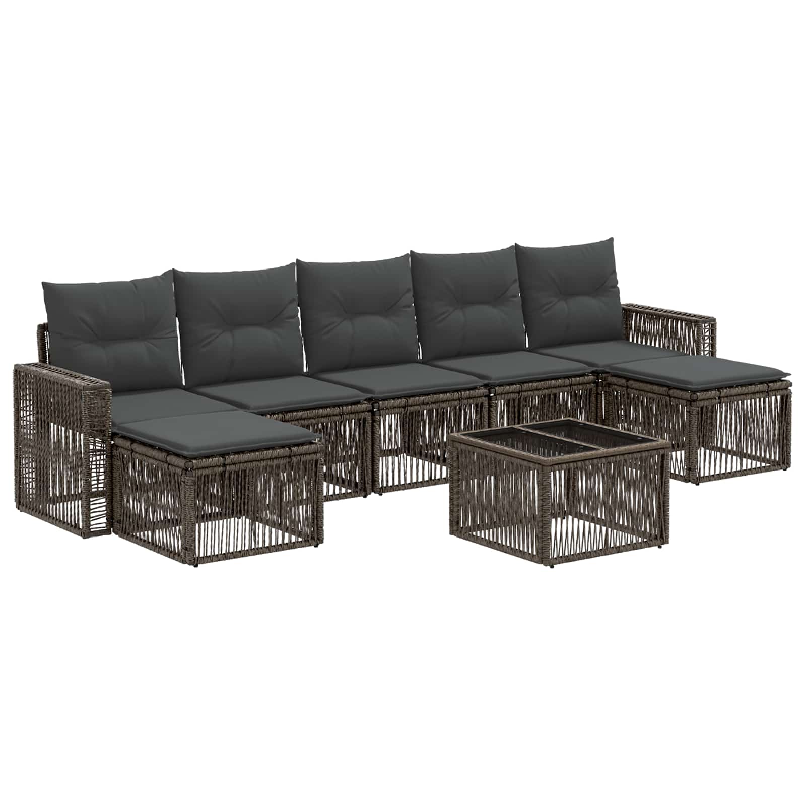 Σετ Καναπέ Κήπου 8 pcs Γκρι και Σκούρο Γκρι συνθετικό ρατάν - Pakobazaar