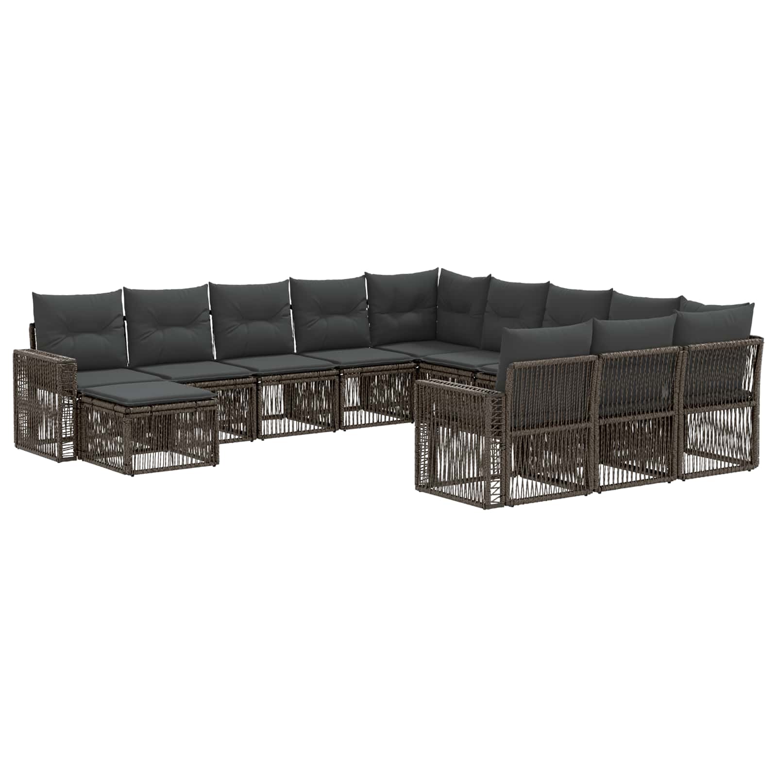 Σετ Καναπέ Κήπου 12 pcs Γκρι και Σκούρο Γκρι συνθετικό ρατάν - Pakobazaar