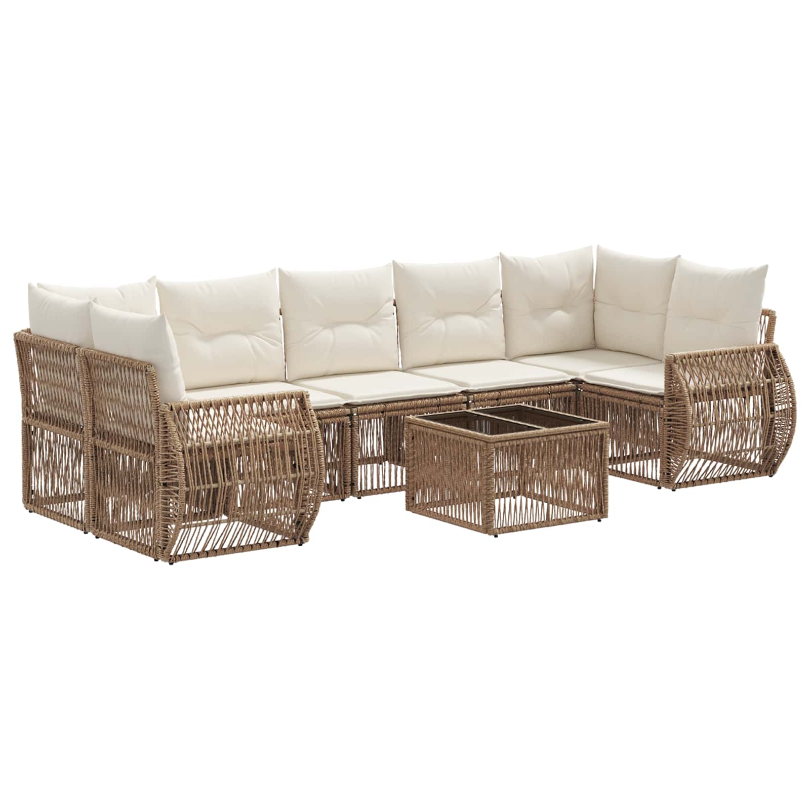 Σετ Καναπέ Κήπου 8 τμχ. Μπεζ συνθετικό ρατάν - Pakobazaar
