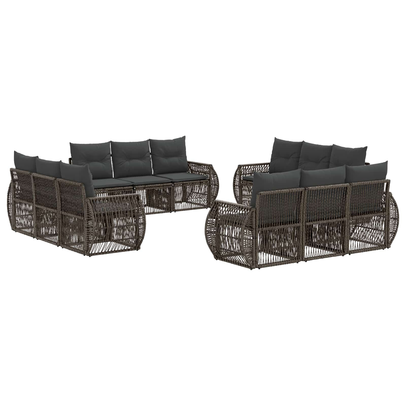 Σετ Καναπέ Κήπου 12 pcs Γκρι και Σκούρο Γκρι συνθετικό ρατάν - Pakobazaar