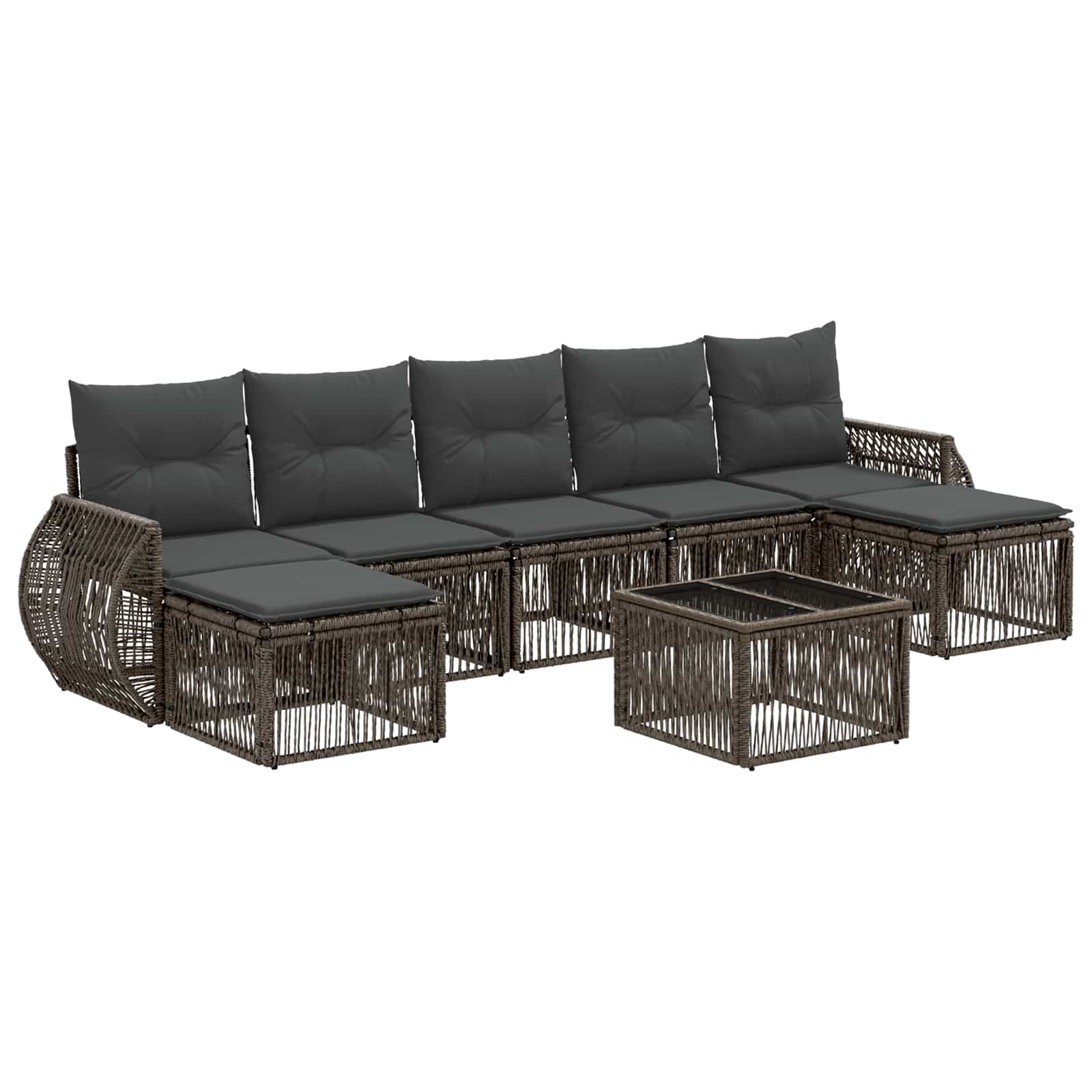 Σετ Καναπέ Κήπου 8 pcs Γκρι και Σκούρο Γκρι συνθετικό ρατάν - Pakobazaar