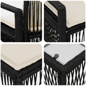 Σετ Καναπέ Κήπου 8 τμχ. Μαύρο συνθετικό ρατάν - Pakobazaar