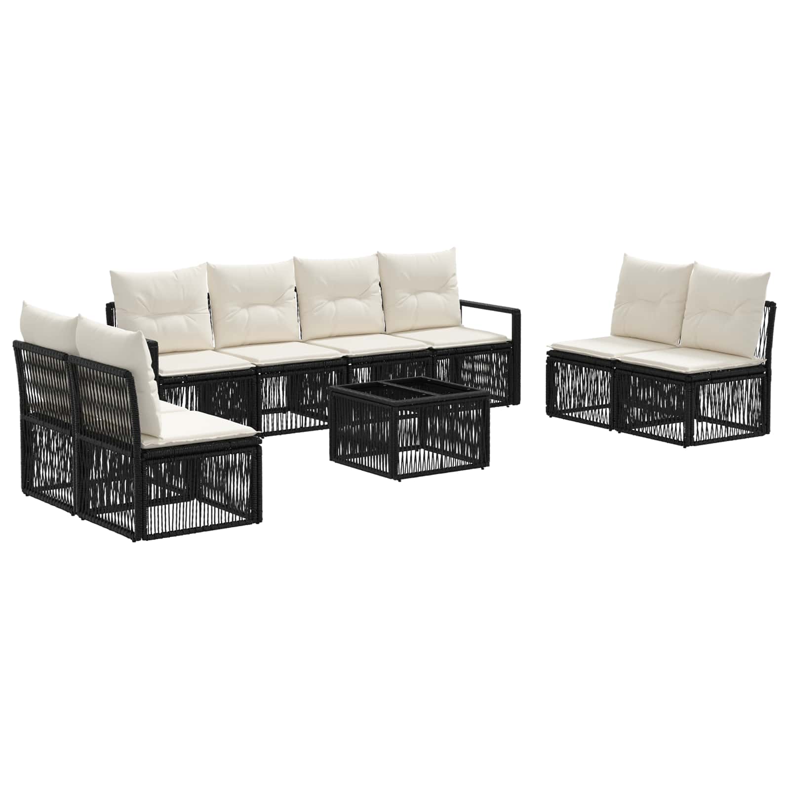 Σετ Καναπέ Κήπου 9 pcs Μαύρο συνθετικό ρατάν - Pakobazaar