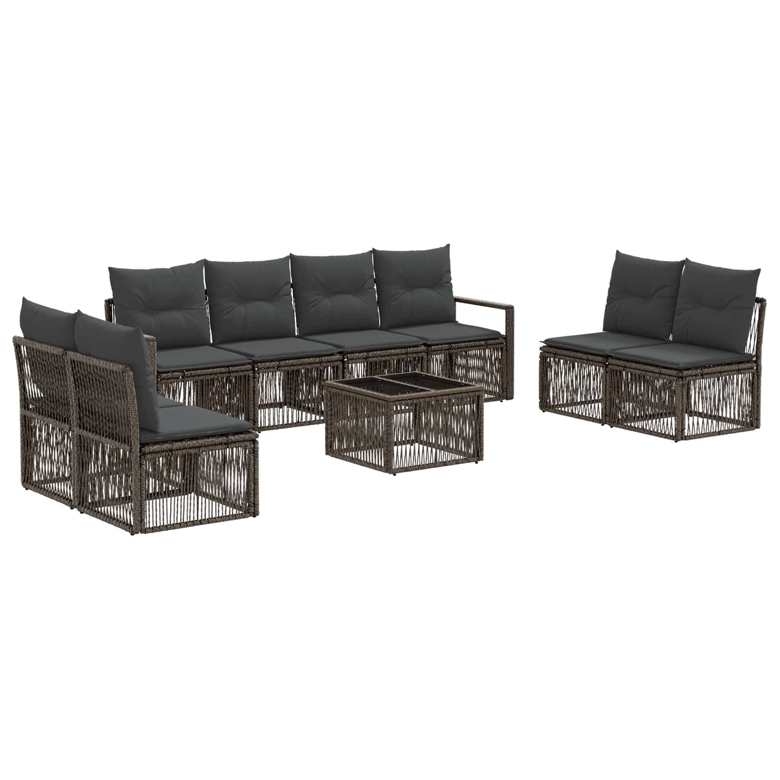 Σετ Καναπέ Κήπου 9 pcs Γκρι συνθετικό ρατάν - Pakobazaar