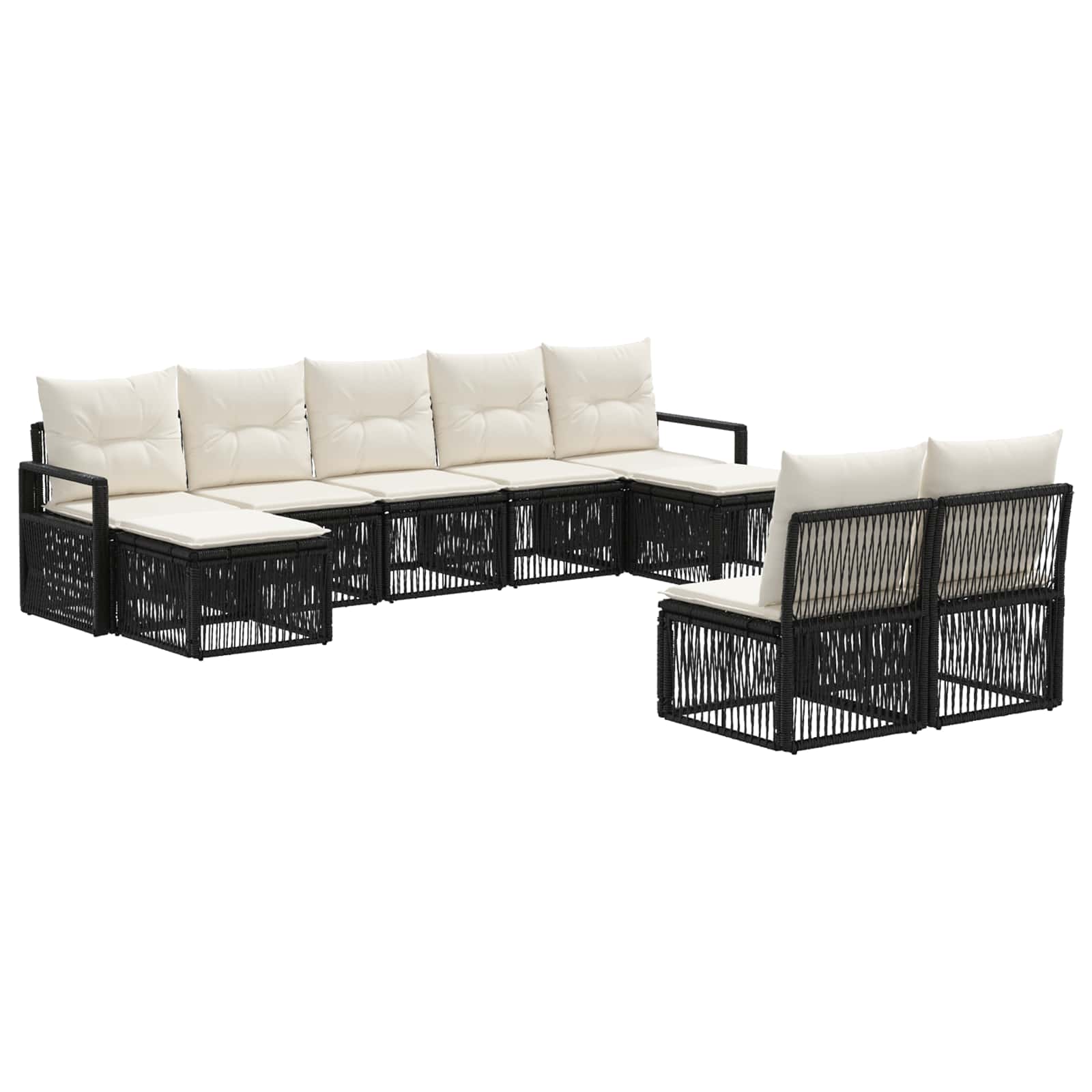 Σετ Καναπέ Κήπου 9 pcs Μαύρο συνθετικό ρατάν - Pakobazaar