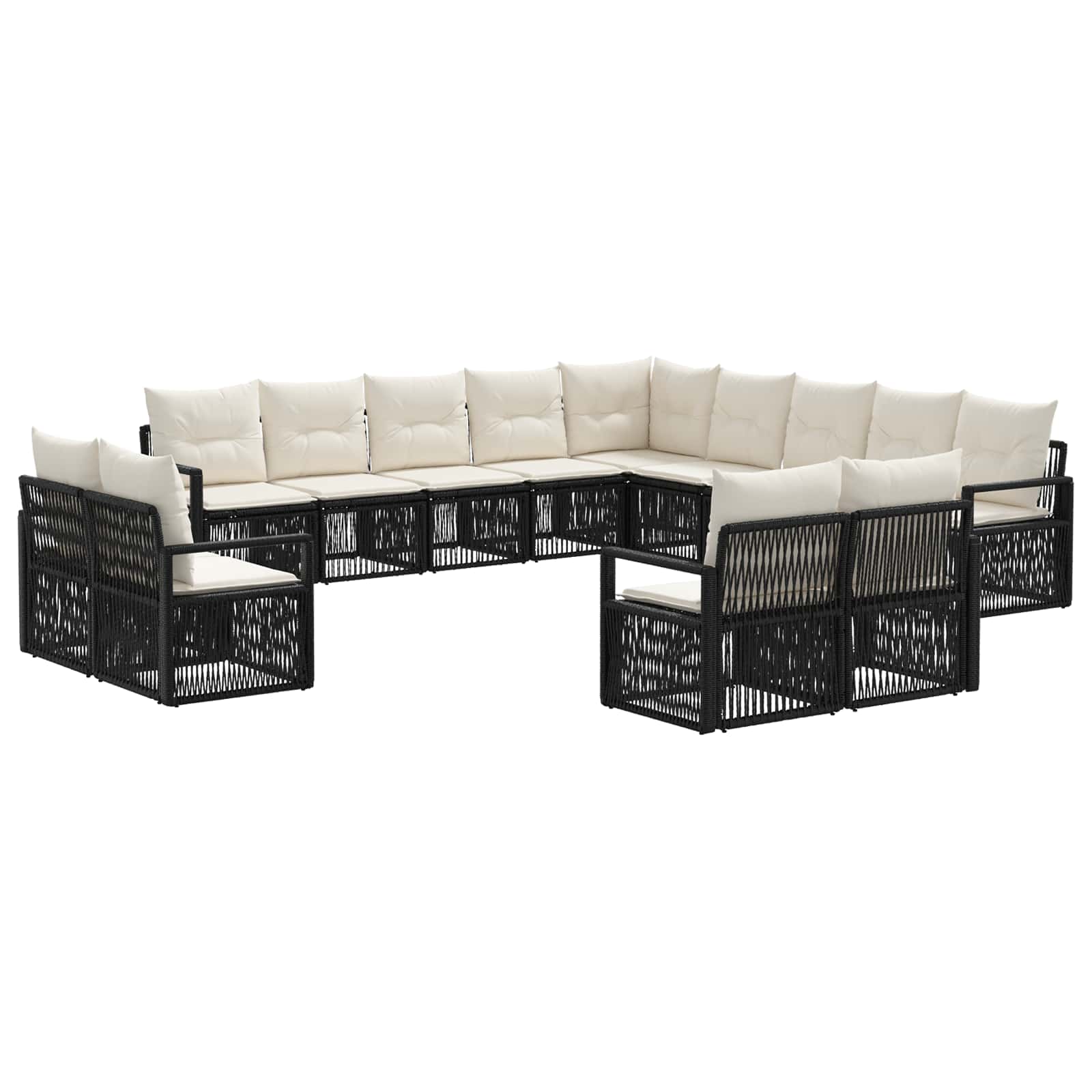 Σετ Καναπέ Κήπου 13 pcs Μαύρο συνθετικό ρατάν - Pakobazaar