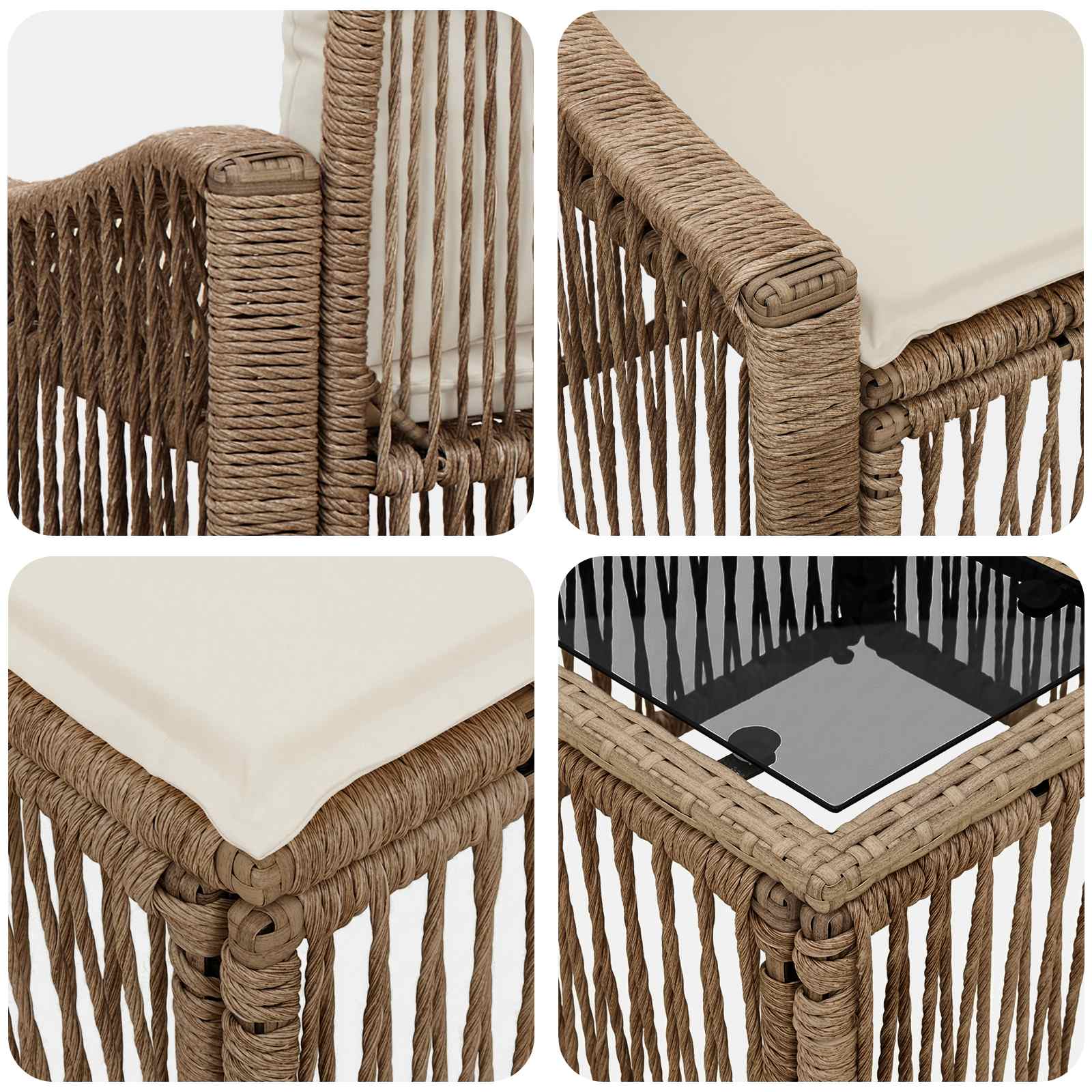 Σετ Καναπέ Κήπου 6 τμχ. Μπεζ συνθετικό ρατάν