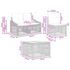 Σετ Καναπέ Κήπου 7 τμχ. Μπεζ συνθετικό ρατάν