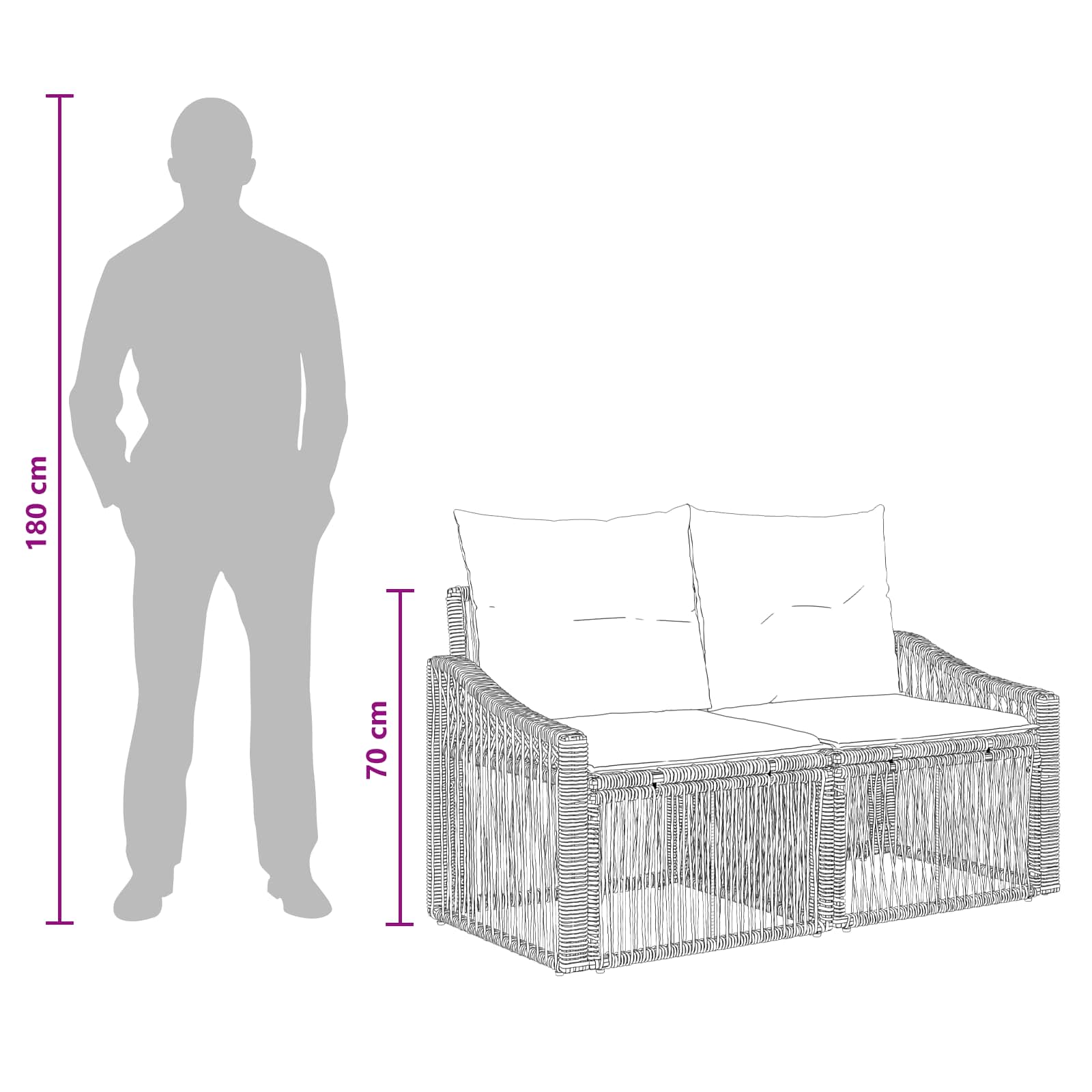 Σετ Καναπέ Κήπου 8 τμχ. Γκρι συνθετικό ρατάν