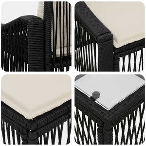 Σετ Καναπέ Κήπου 9 τμχ. Μαύρο συνθετικό ρατάν - Pakobazaar