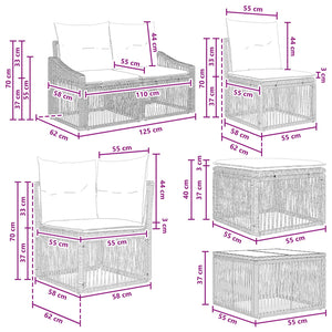 Σετ Καναπέ Κήπου 11 τμχ. Γκρι συνθετικό ρατάν - Pakobazaar