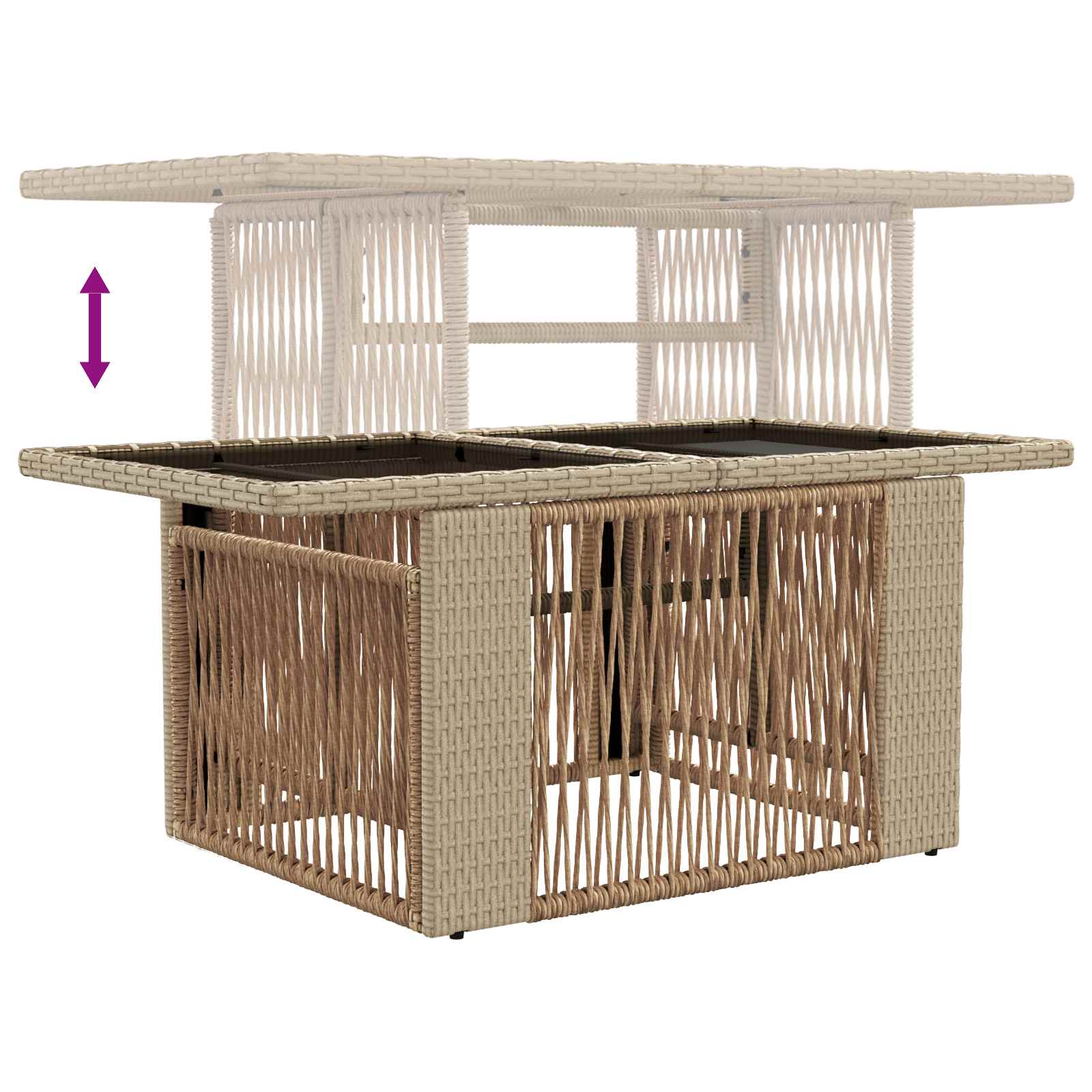 Σετ Καναπέ Κήπου 6 τμχ. Μπεζ συνθετικό ρατάν - Pakobazaar