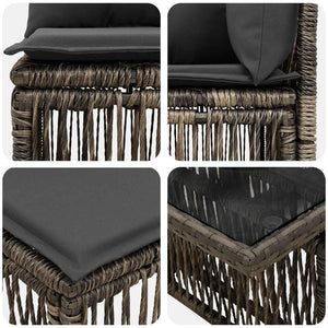 Σετ Καναπέ Κήπου 11 τμχ. Γκρι συνθετικό ρατάν - Pakobazaar