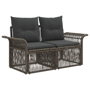 Σετ Καναπέ Κήπου 9 τμχ. Γκρι και Σκούρο Γκρι συνθετικό ρατάν