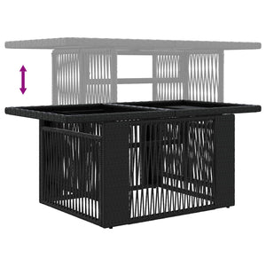 Σετ Καναπέ Κήπου 7 τμχ. Μαύρο και Κρεμ Λευκό συνθετικό ρατάν
