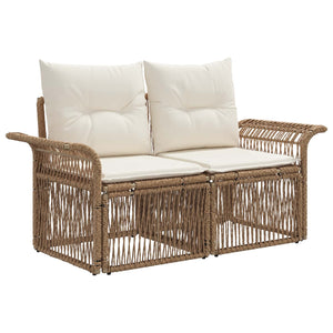 Σετ Καναπέ Κήπου 8 τμχ. Μπεζ και Κρέμ συνθετικό ρατάν