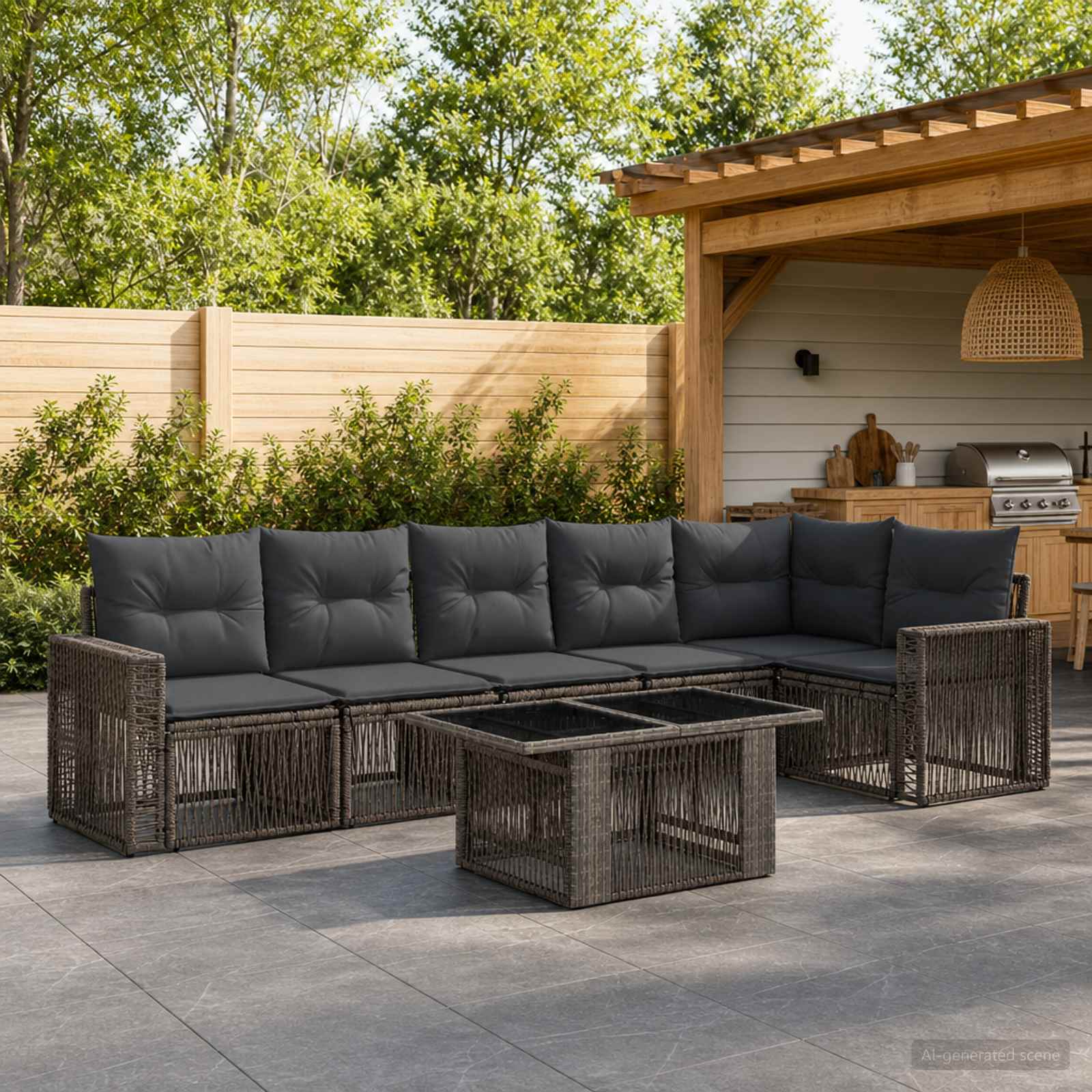 Σετ Καναπέ Κήπου 7 τμχ. 6-Αριθμός καθισμάτων - Pakobazaar