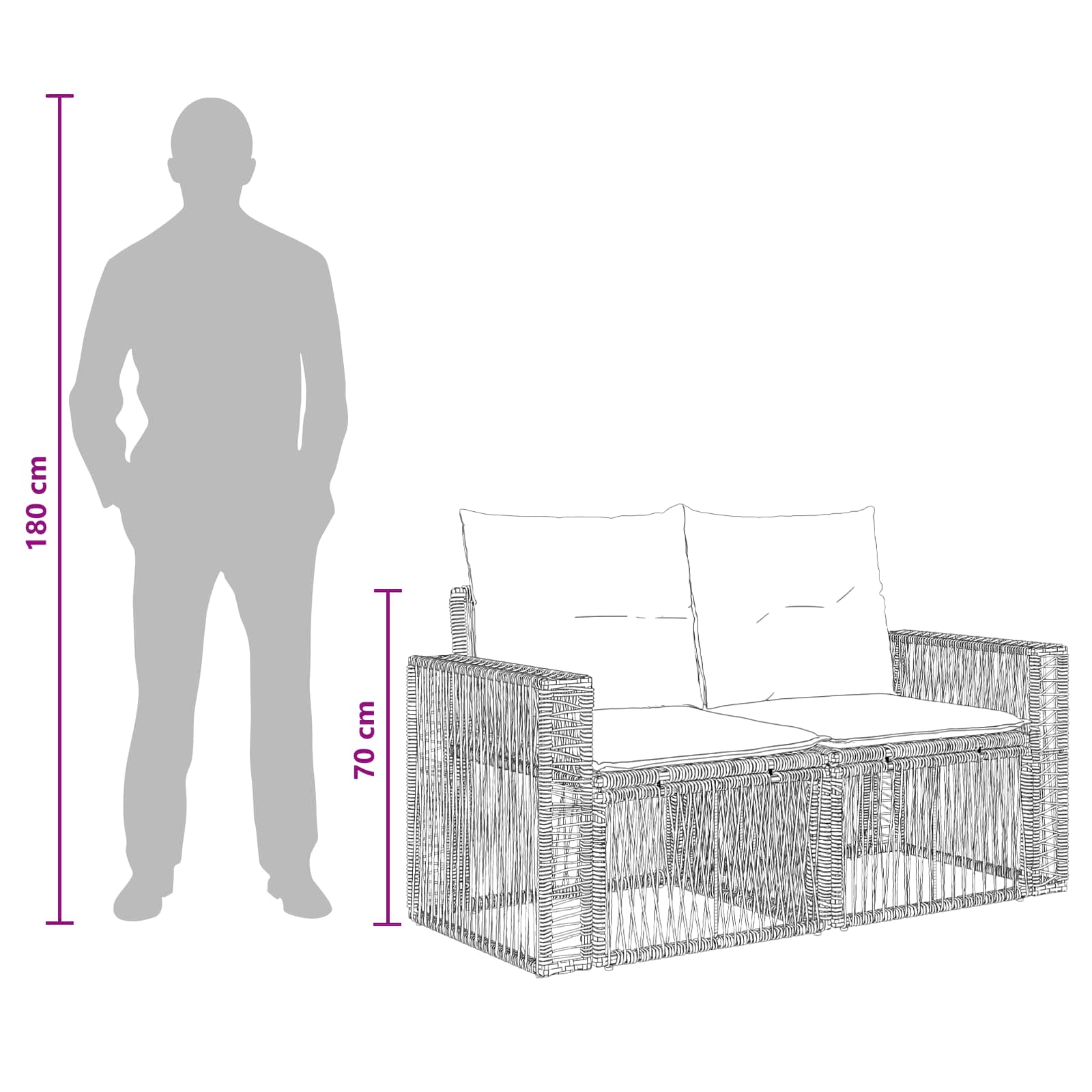 Σετ Καναπέ Κήπου 12 τμχ. Μπεζ και Κρέμ συνθετικό ρατάν