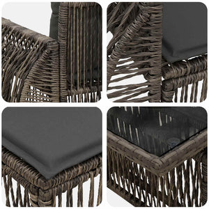 Σετ Καναπέ Κήπου 5 τμχ. Γκρι και Σκούρο Γκρι συνθετικό ρατάν - Pakobazaar