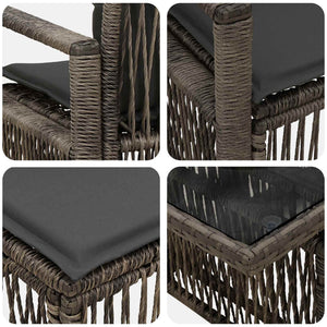 Σετ Καναπέ Κήπου 5 τμχ. Γκρι και Σκούρο Γκρι συνθετικό ρατάν - Pakobazaar