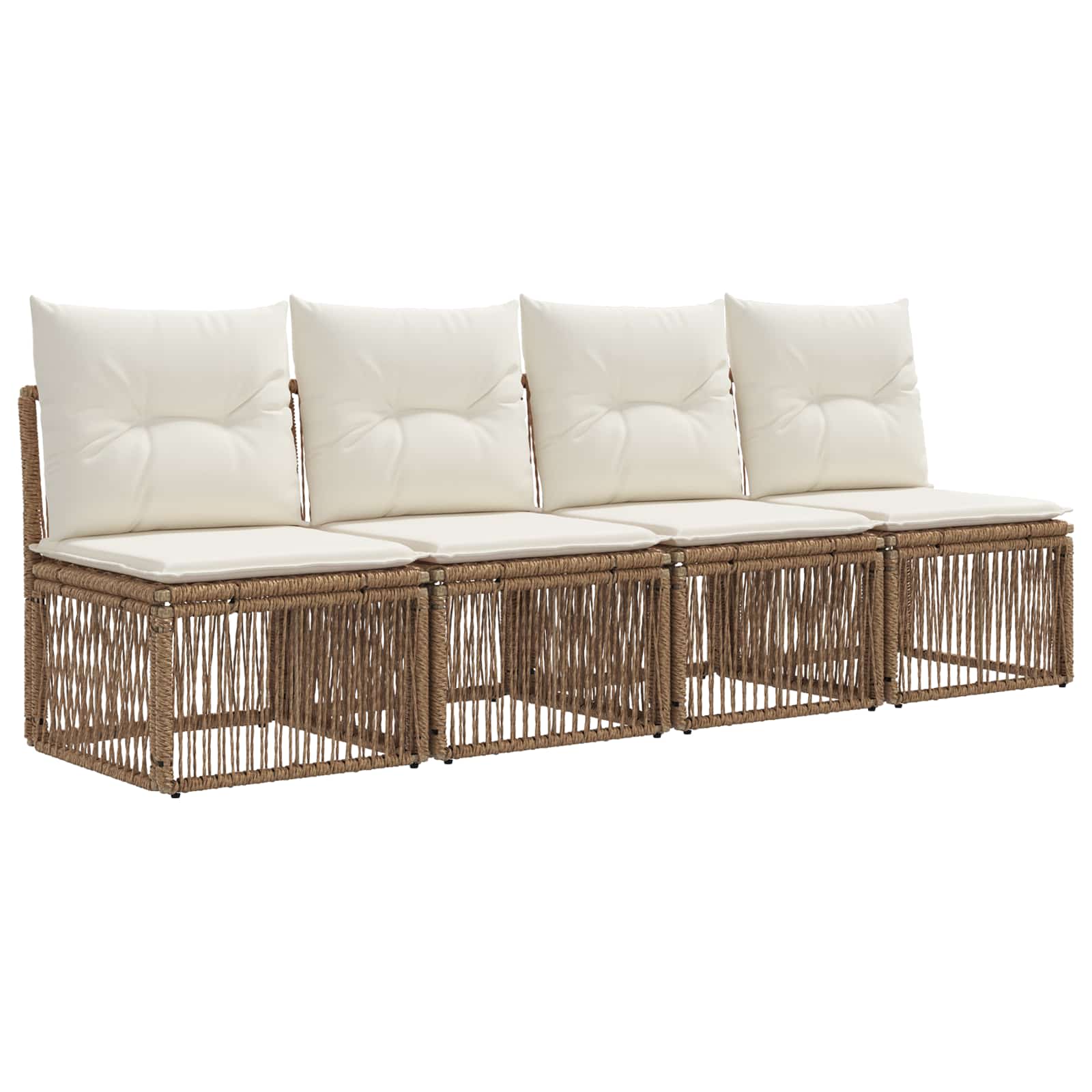 Σετ Καναπέ Κήπου 7 τμχ. Μπεζ και Κρέμ συνθετικό ρατάν - Pakobazaar