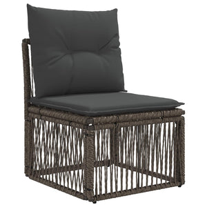 Σετ Καναπέ Κήπου 9 τμχ. Γκρι και Σκούρο Γκρι συνθετικό ρατάν - Pakobazaar