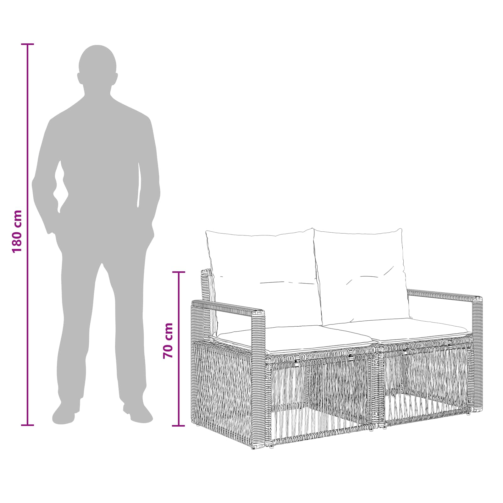 Σετ Καναπέ Κήπου 10 τμχ. Μαύρο και Κρεμ Λευκό συνθετικό ρατάν