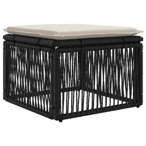Σετ Καναπέ Κήπου 12 τμχ. Μαύρο και Κρεμ Λευκό συνθετικό ρατάν