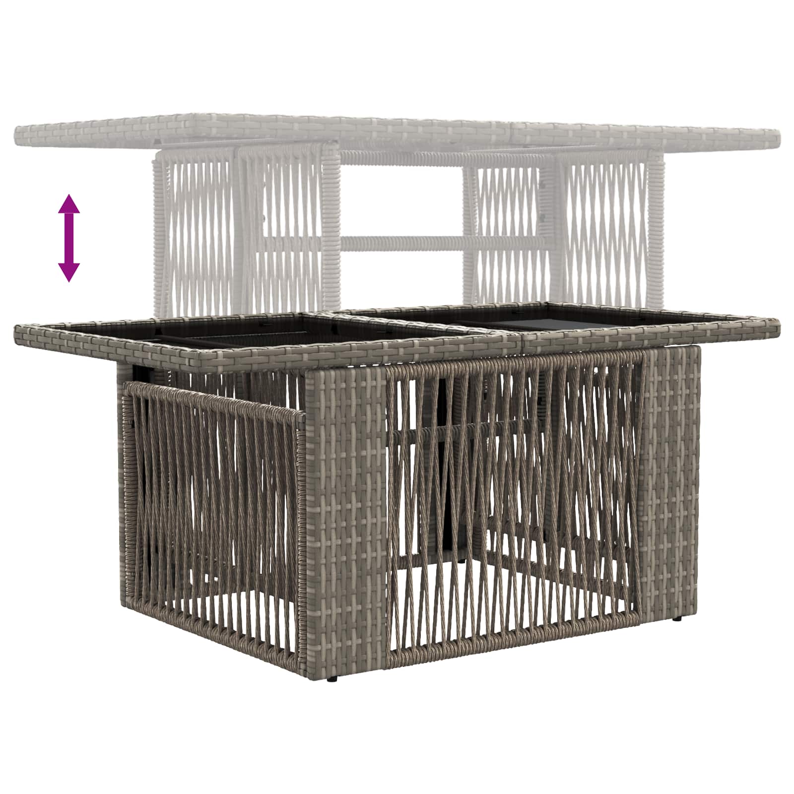 Σετ Καναπέ Κήπου 9 τμχ. Γκρι και Σκούρο Γκρι συνθετικό ρατάν - Pakobazaar