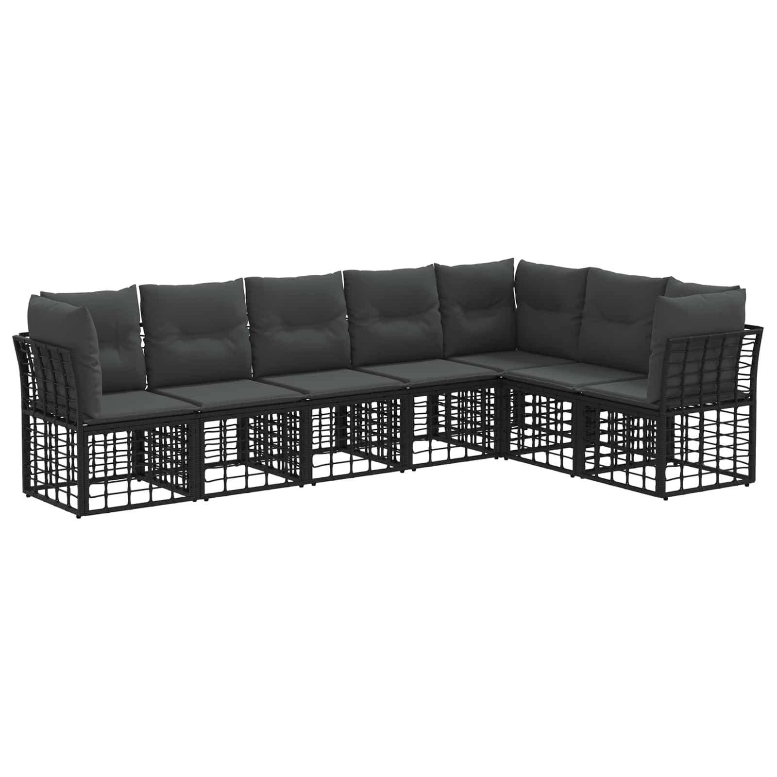 Σειρά Καναπέ Εξωτερικού Μαύρο Πολυεστέρας - Pakobazaar