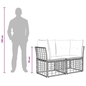 Σειρά Καναπέ Εξωτερικού Φυσικό και Κρέμα Λευκό Πολυεστέρας - Pakobazaar