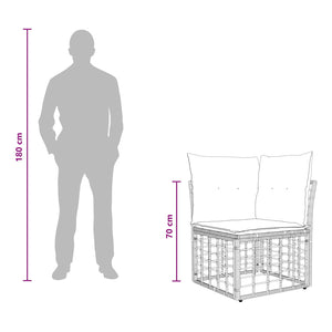 Σειρά Καναπέ Εξωτερικού Φυσικό και Κρέμα Λευκό Πολυεστέρας - Pakobazaar