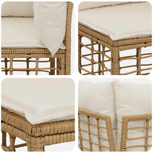 Σειρά Καναπέ Εξωτερικού 8 pcs Φυσικό και Κρέμα Λευκό - Pakobazaar
