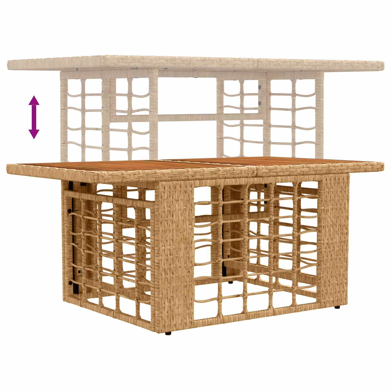 Σετ Καναπέ Κήπου 6 τμχ. Φυσικό και Κρέμα Λευκό συνθετικό ρατάν